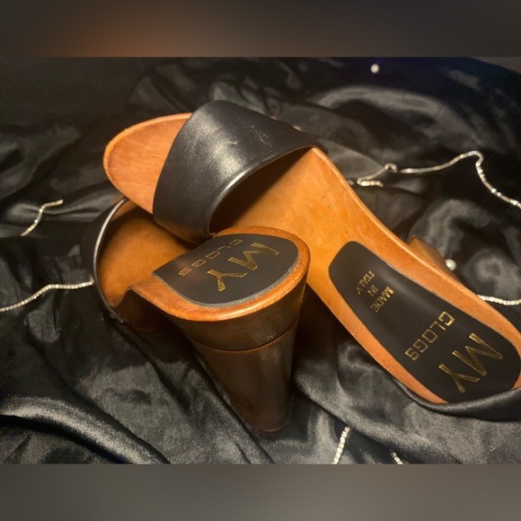 COPY - BLACK CLOGS, SIZE 41 EUR / 10 USA ZOCCOLI~ MY CLOGS~ MADE IN ITALY - Picture 5 of 10